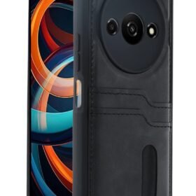 Xiaomi Redmi A3 4G Kılıf Sara Kartvizitli Deri Kılıf - Siyah-(5796)