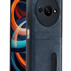 Xiaomi Redmi A3 4G Kılıf Sara Kartvizitli Deri Kılıf - Lacivert-(5796)