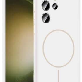 Samsung Galaxy S23 Ultra Kılıf Jully Magsafe Kapak - Beyaz-(5796)