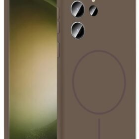 Samsung Galaxy S23 Ultra Kılıf Jully Magsafe Kapak - Kahverengi-(5796)