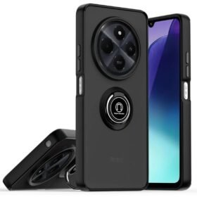 Realme C75 4G Kılıf Montreal Yüzüklü Silikon Kapak - Siyah-(5796)