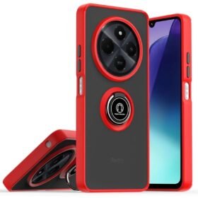 Realme C75 4G Kılıf Montreal Yüzüklü Silikon Kapak - Kırmızı-(5796)