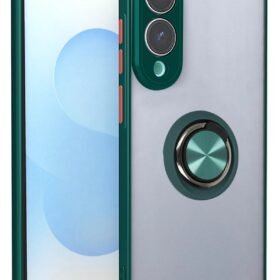 Samsung Galaxy S25 Edge Kılıf Montreal Yüzüklü Silikon Kapak - Yeşil-(5796)