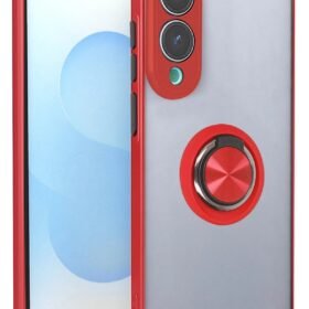 Samsung Galaxy S25 Edge Kılıf Montreal Yüzüklü Silikon Kapak - Kırmızı-(5796)