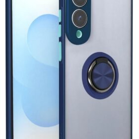 Samsung Galaxy S25 Edge Kılıf Montreal Yüzüklü Silikon Kapak - Lacivert-(5796)