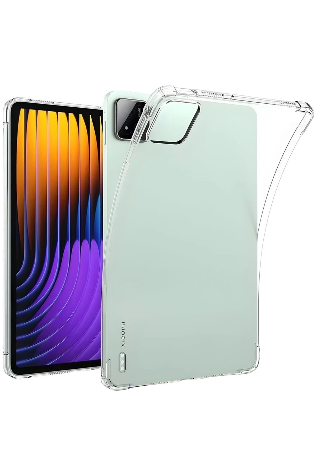 Xiaomi Pad 7 Pro Kılıf Anti Şeffaf Tablet Silikon - Şeffaf-(5796) - Görsel 2