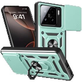 Xiaomi Mi 15 Kılıf Pars Lens Yüzüklü Silikon - Yeşil-(5796)