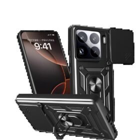 Xiaomi Mi 15 Pro Kılıf Pars Lens Yüzüklü Silikon - Siyah-(5796)