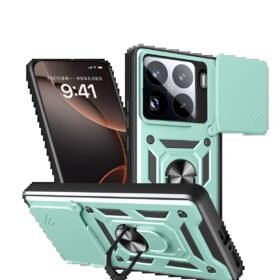 Xiaomi Mi 15 Pro Kılıf Pars Lens Yüzüklü Silikon - Yeşil-(5796)