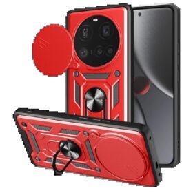 Xiaomi Mi 15 Ultra Kılıf Pars Lens Yüzüklü Silikon - Kırmızı-(5796)