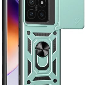 Xiaomi Mi 14T Pro Kılıf Pars Lens Yüzüklü Silikon - Yeşil-(5796)