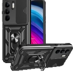 Realme C75 4G Kılıf Pars Lens Yüzüklü Silikon - Siyah-(5796)