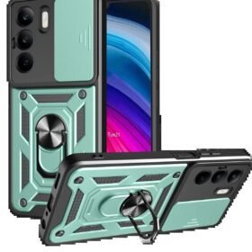 Realme C75 4G Kılıf Pars Lens Yüzüklü Silikon - Yeşil-(5796)