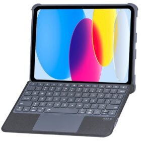 T5508D iPad 2022 10.9 (10.Nesil) Kılıf Palermo Ledli Klavyeli Standlı Tablet Kılıfı - Siyah-(5796)