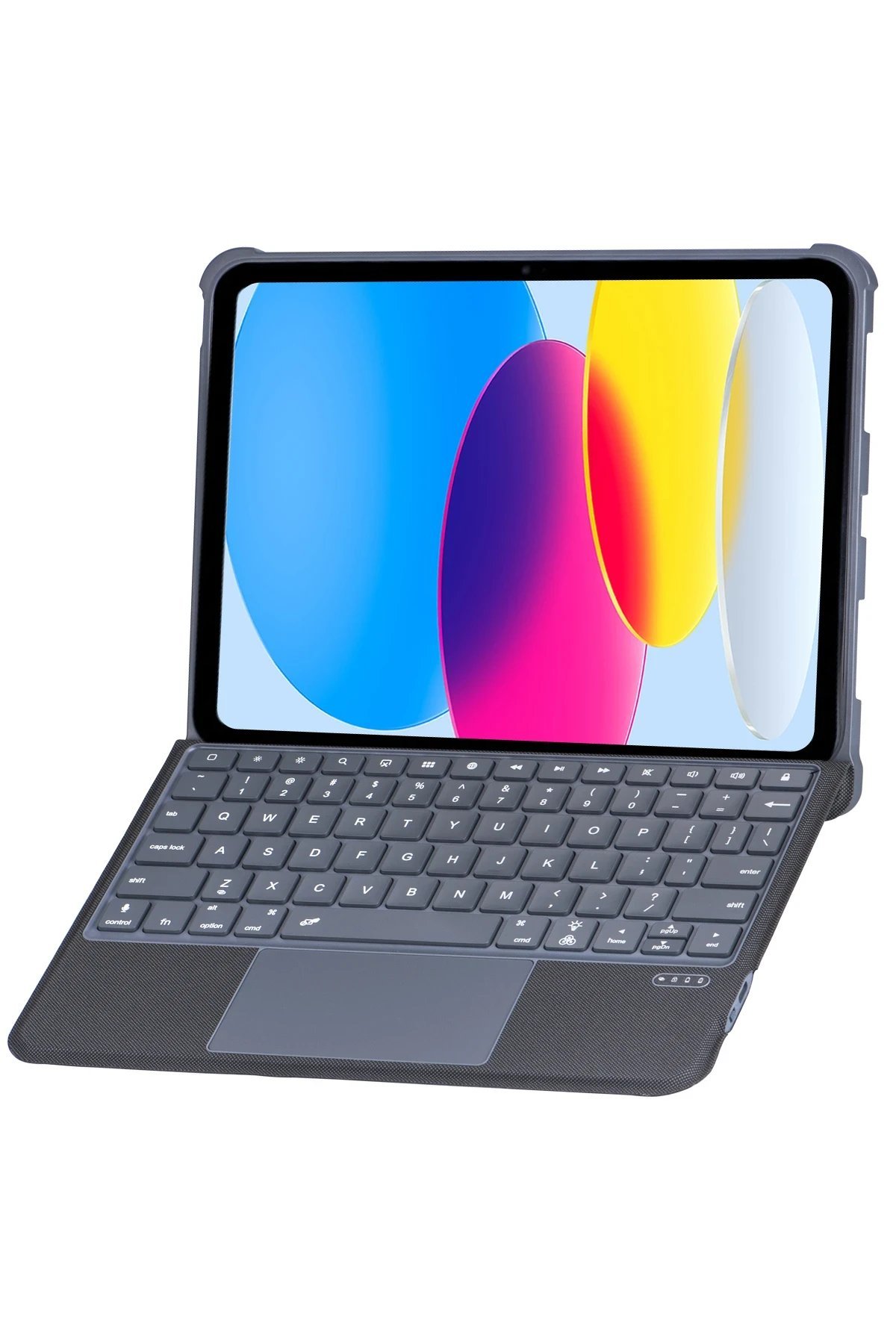 T5508D iPad 2022 10.9 (10.Nesil) Kılıf Palermo Ledli Klavyeli Standlı Tablet Kılıfı - Siyah-(5796)