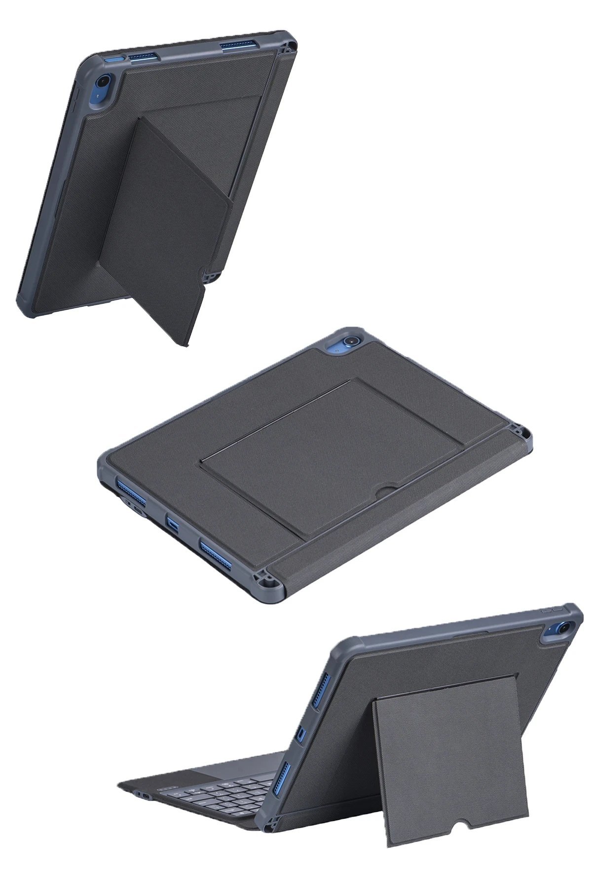 T5508D iPad 2022 10.9 (10.Nesil) Kılıf Palermo Ledli Klavyeli Standlı Tablet Kılıfı - Siyah-(5796) - Görsel 4