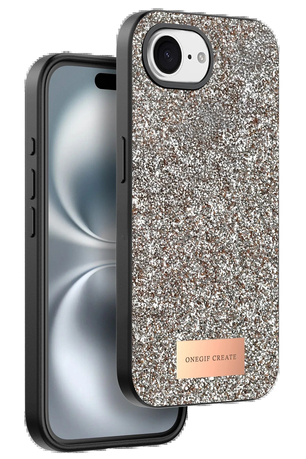 Apple iPhone 16E Bright Simli Kapak - Gold-(5796)