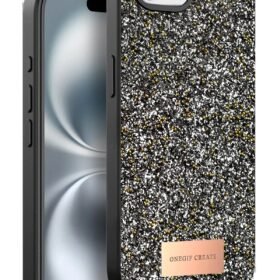 Apple iPhone 16E Bright Simli Kapak - Gümüş-(5796)