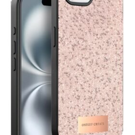 Apple iPhone 16E Bright Simli Kapak - Pembe-(5796)