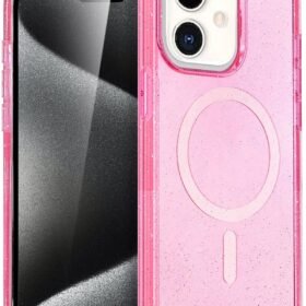 Apple iPhone 12 Star Magsafe Kapak - Pembe-(5796)