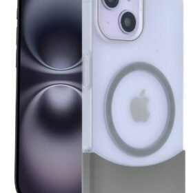 Apple iPhone 15 Velar Magsafe Kapak - Natural Grey-(5796)