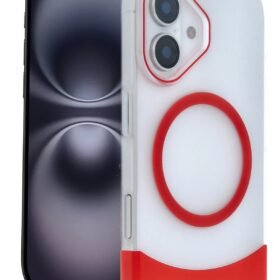 Apple iPhone 16 Velar Magsafe Kapak - Kırmızı-(5796)