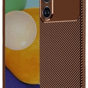 Realme 12 Lite Kılıf Auto Focus Karbon Kapak - Kahverengi-(5796)