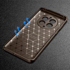 Realme 12 Pro Plus Kılıf Auto Focus Karbon Kapak - Kahverengi-(5796)