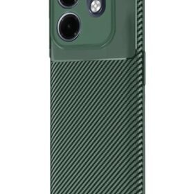 İnfinix Smart 9 Kılıf Auto Focus Karbon Kapak - Koyu Yeşil-(5796)