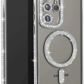 Samsung Galaxy S23 Ultra Joke Simli Magneticsafe Kılıf - Gümüş-(5796)