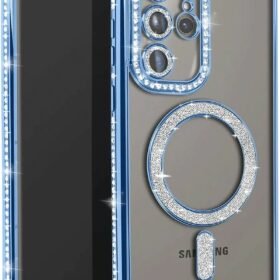 Samsung Galaxy S23 Ultra Joke Simli Magneticsafe Kılıf - Mavi-(5796)