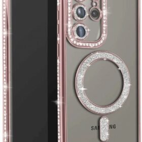 Samsung Galaxy S23 Ultra Joke Simli Magneticsafe Kılıf - Pembe-(5796)