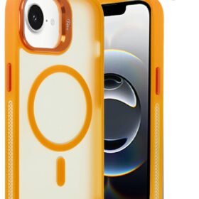 iPhone 16E Flet Lens Magsafe Kapak - Turuncu-(5796)