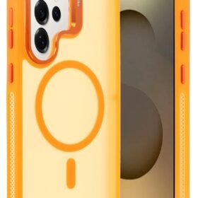 Samsung Galaxy S25 Ultra Flet Lens Magsafe Kapak - Turuncu-(5796)