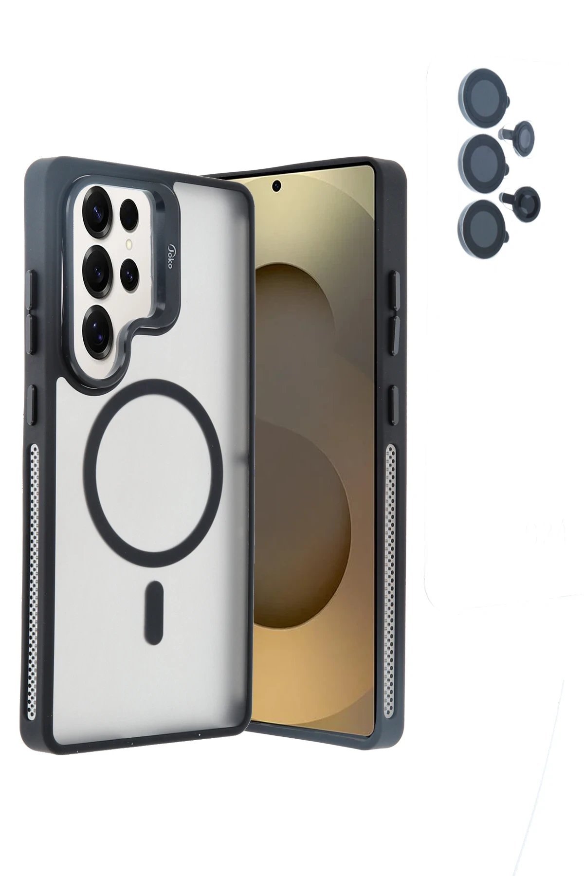 Samsung Galaxy S25 Ultra Flet Lens Magsafe Kapak - Siyah-(5796) - Görsel 2