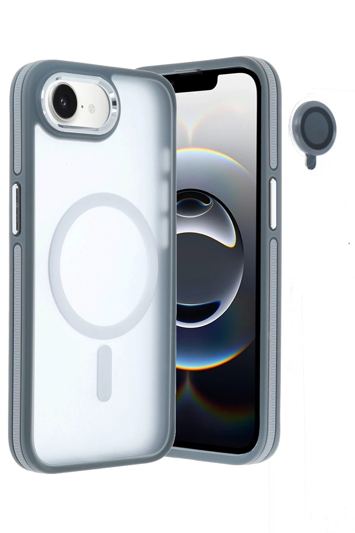 iPhone 16E Winner Magsafe Kapak - Gri-(5796) - Görsel 4