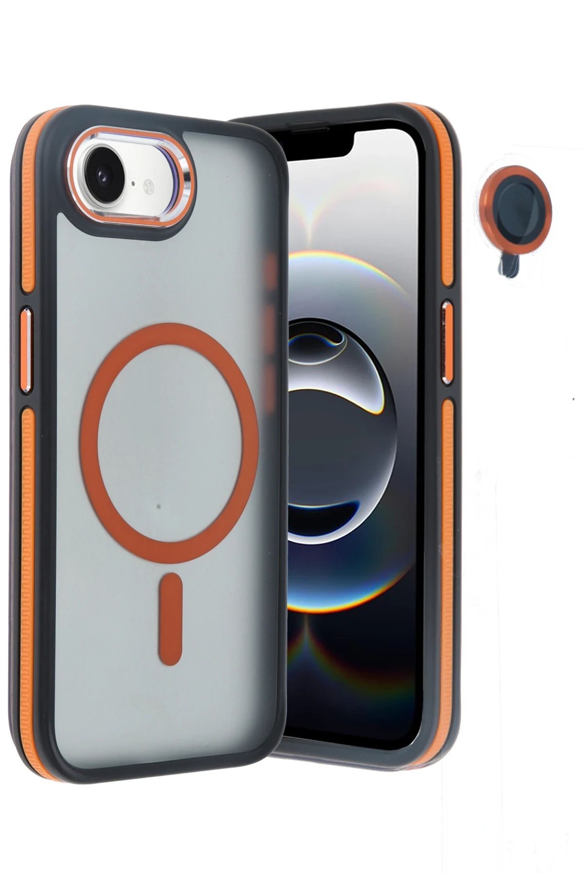 iPhone 16E Winner Magsafe Kapak - Turuncu-(5796) - Görsel 4