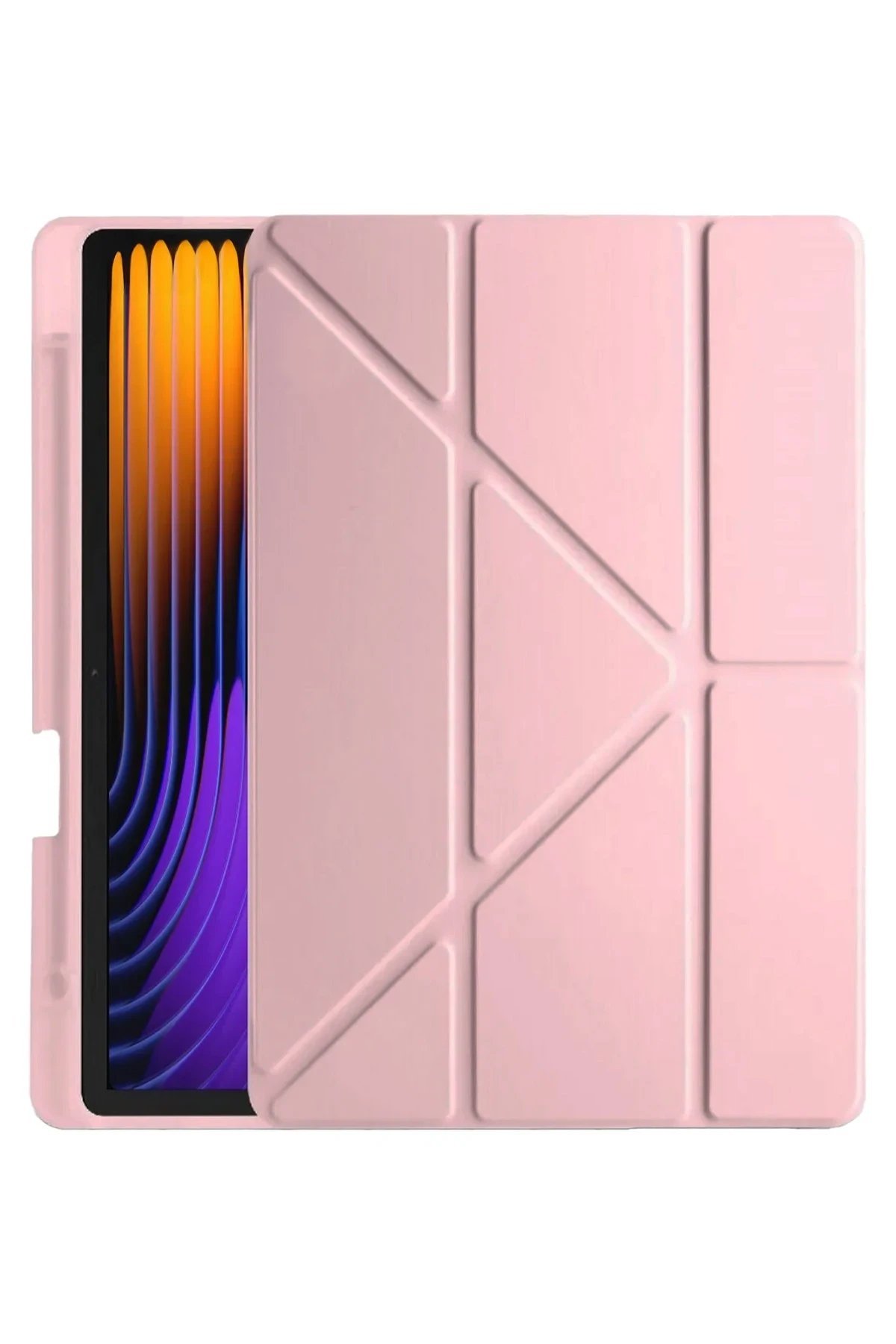 Xiaomi Pad 7 Pro Kılıf Kalemlikli Mars Tablet Kılıfı - Rose Gold-(5796)
