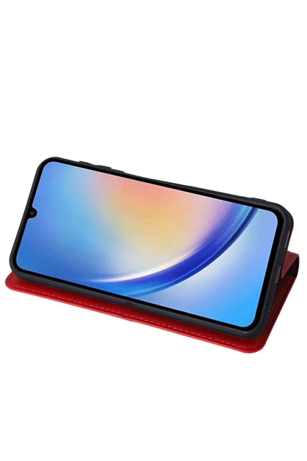 Apple iPhone 15 Trend S Plus Kapaklı Kılıf - Kırmızı-(5796) - Görsel 3