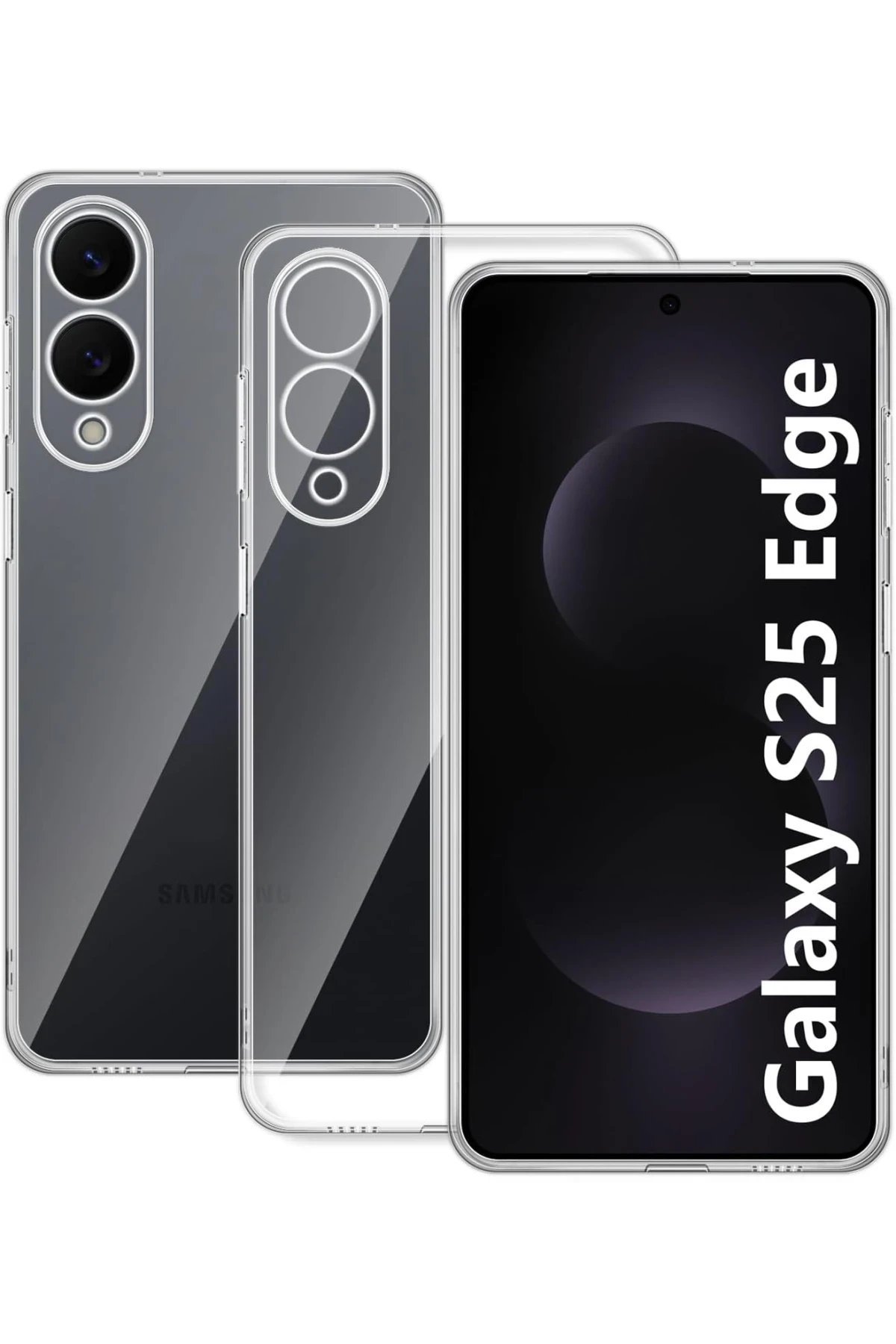 Samsung Galaxy S25 Edge Kılıf Lüx Şeffaf Silikon-(5796) - Görsel 2