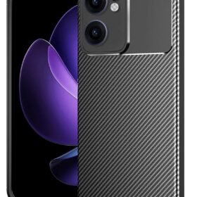 Oppo Reno 13F Kılıf Auto Focus Karbon Kapak - Siyah-(5796)