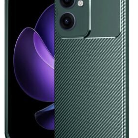Oppo Reno 13F Kılıf Auto Focus Karbon Kapak - Koyu Yeşil-(5796)