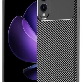 Samsung Galaxy S25 Edge Kılıf Auto Focus Karbon Kapak - Siyah-(5796)