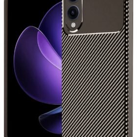 Samsung Galaxy S25 Edge Kılıf Auto Focus Karbon Kapak - Kahverengi-(5796)