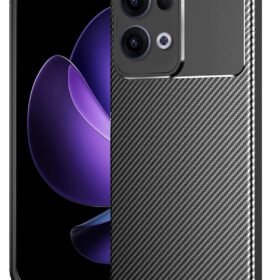 Oppo Reno 13 Pro Kılıf Auto Focus Karbon Kapak - Siyah-(5796)