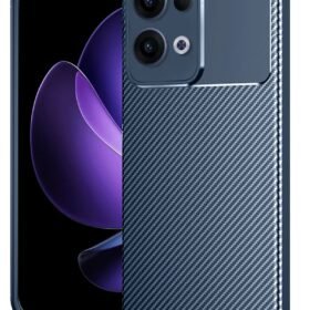 Oppo Reno 13 Pro Kılıf Auto Focus Karbon Kapak - Lacivert-(5796)