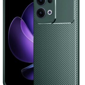 Oppo Reno 13 Pro Kılıf Auto Focus Karbon Kapak - Koyu Yeşil-(5796)