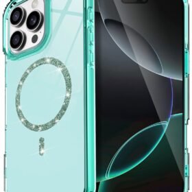 Apple iPhone 14 Pro Max Live Diamond Magsafe Kapak - Yeşil-(5796)