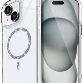 Apple iPhone 15 Live Diamond Magsafe Kapak - Şeffaf-(5796)