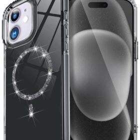 Apple iPhone 11 Live Diamond Magsafe Kapak - Siyah-(5796)